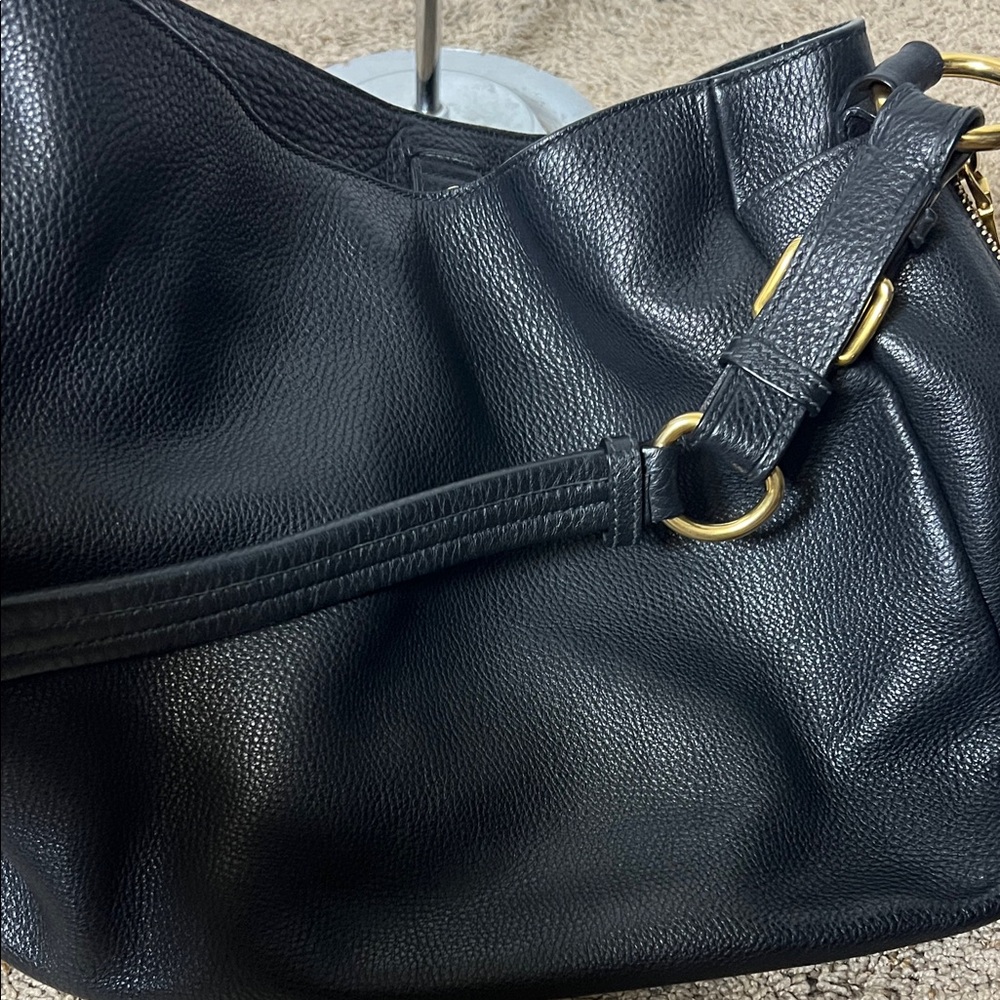 Prada Black Leather Shoulder Bag with Gold Accents - Picture 11 of 11